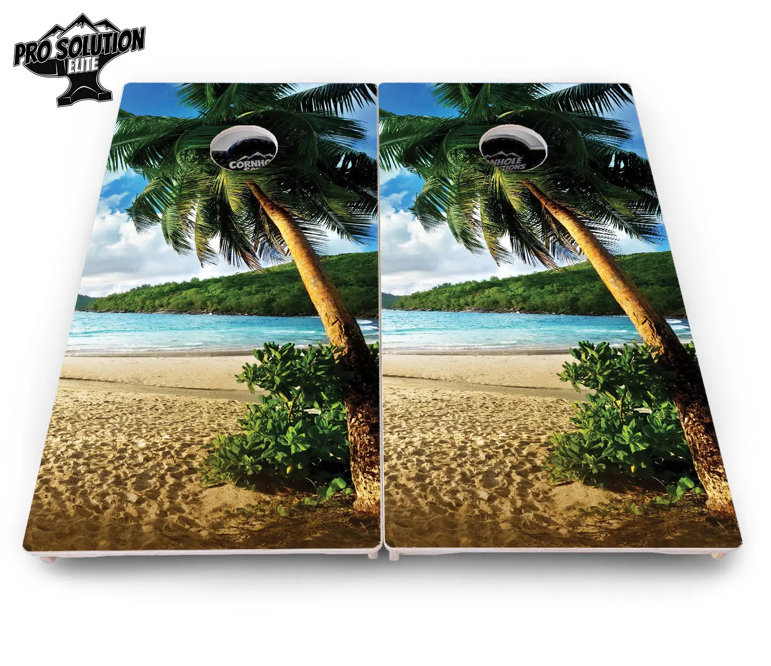 Beach Scene Cornhole Boards - Pro Solution Elite Series by Cornhole Solutions, custom cornhole board detail photo 4