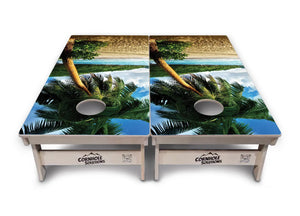 Beach Scene Cornhole Boards - Professional Tournament Series by Cornhole Solutions, custom cornhole board detail photo 2