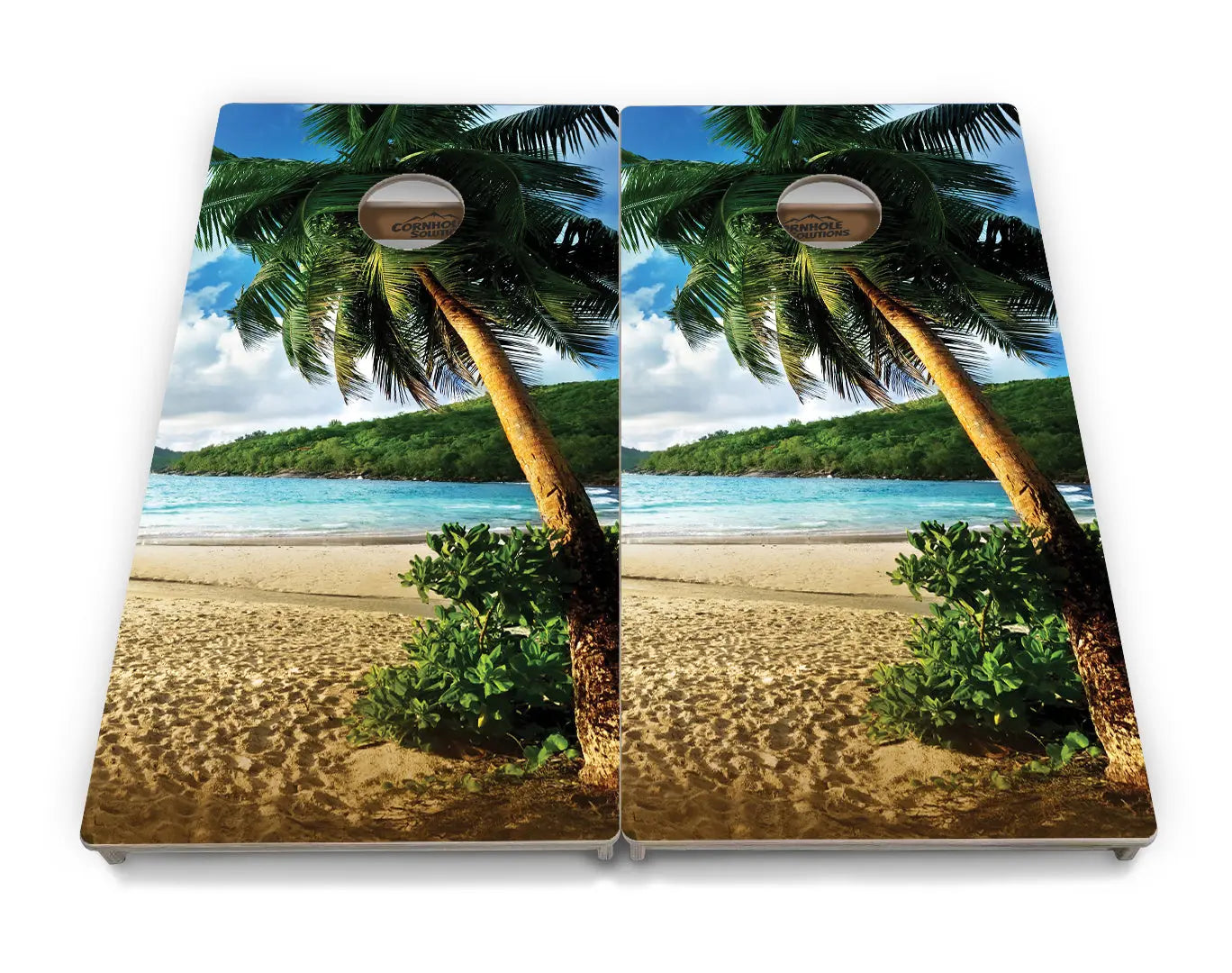 Beach Scene Cornhole Boards - Professional Tournament Series by Cornhole Solutions, custom cornhole board detail photo 4