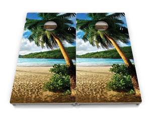 Beach Scene Cornhole Boards - Professional Tournament Series by Cornhole Solutions, custom cornhole board detail photo 4