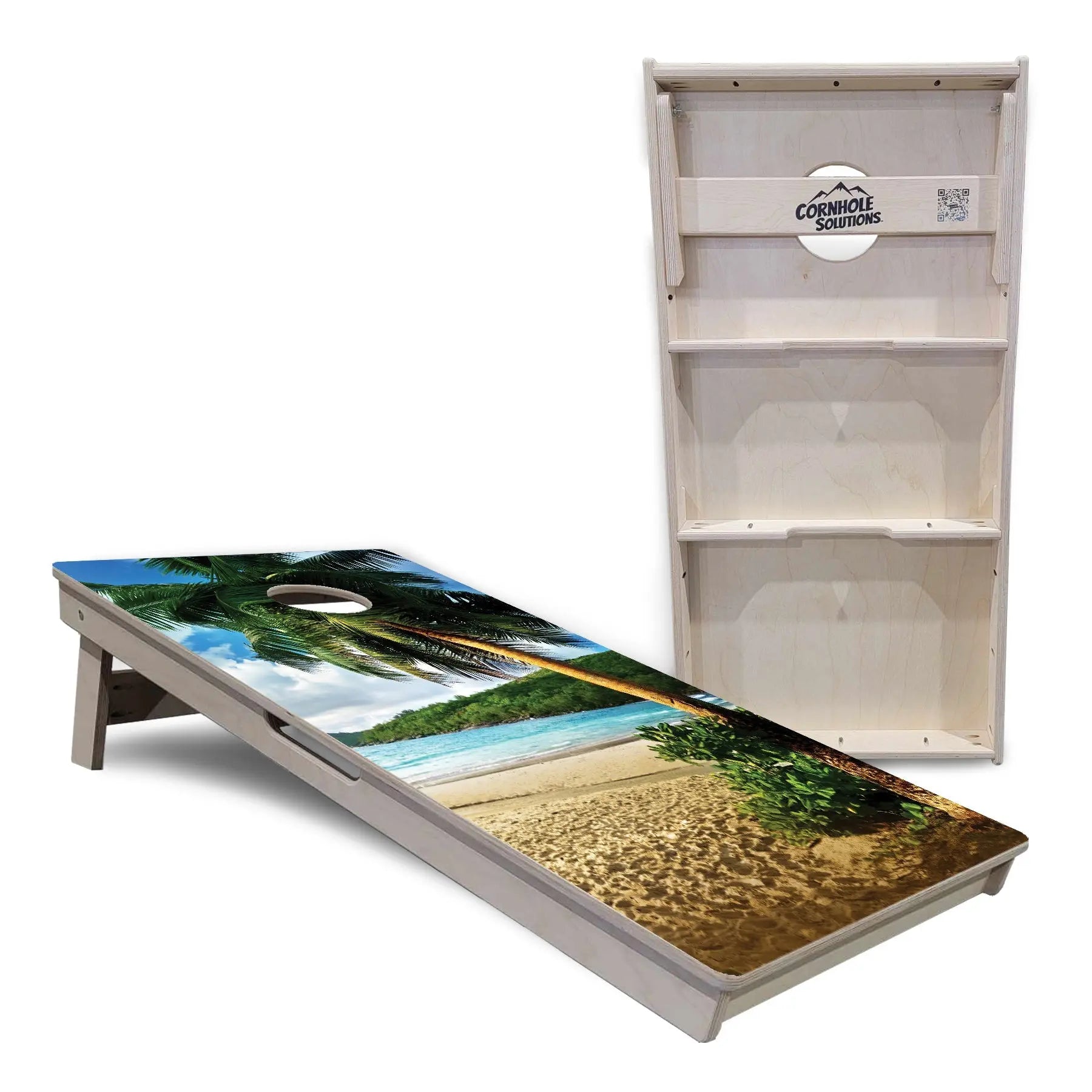 Beach Scene Cornhole Boards - Professional Tournament Series by Cornhole Solutions, custom cornhole board detail photo 5