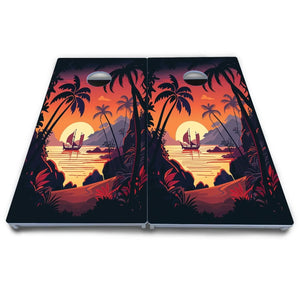 Beach Sunset Cornhole Boards - All Weather Series by Cornhole Solutions, custom cornhole board detail photo 8