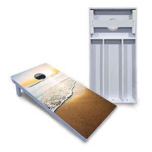 Beach Sunset Cornhole Boards - All Weather Series by Cornhole Solutions, custom cornhole board main product photo
