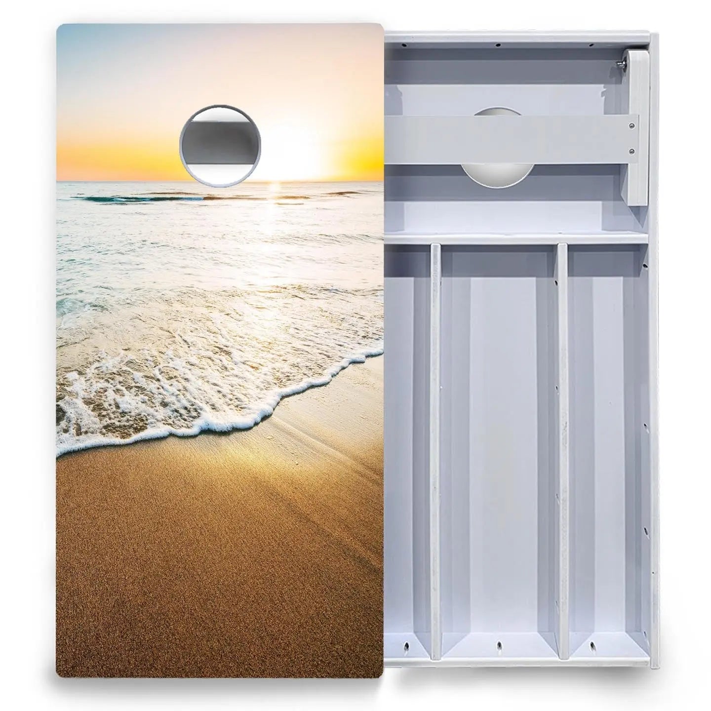Beach Sunset Cornhole Boards - All Weather Series by Cornhole Solutions, custom cornhole board detail photo 3