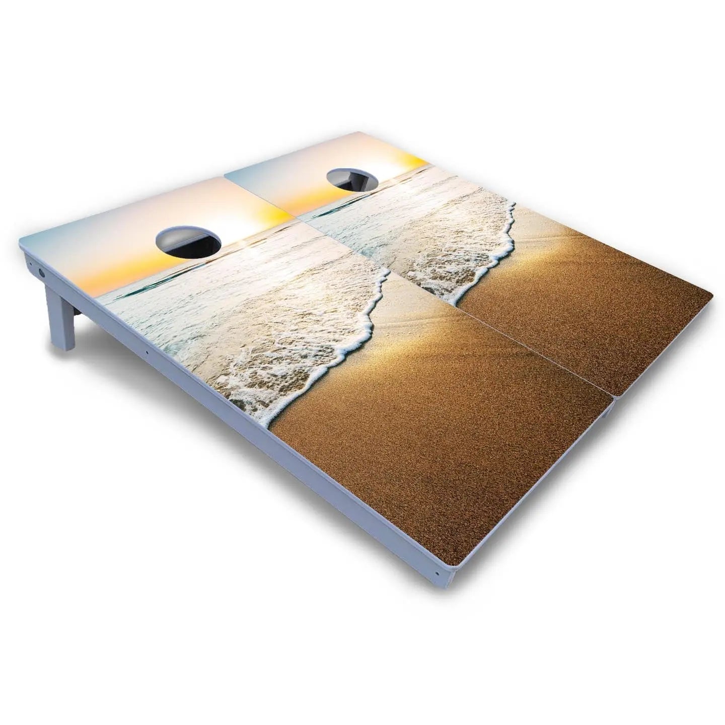 Beach Sunset Cornhole Boards - All Weather Series by Cornhole Solutions, custom cornhole board detail photo 4