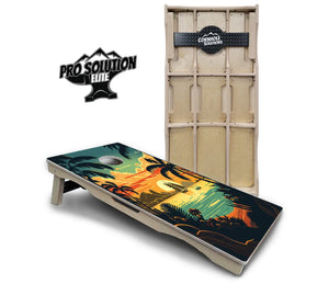 Beach Sunset Cornhole Boards - Pro Solution Elite Series by Cornhole Solutions, custom cornhole board detail photo 2