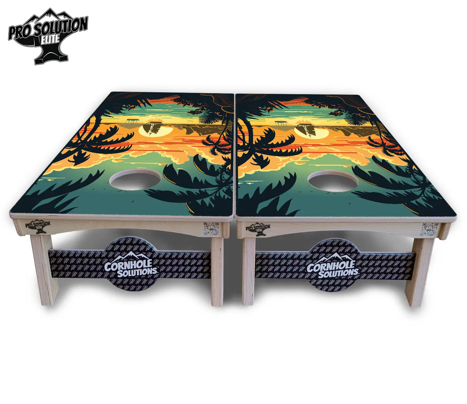 Beach Sunset Cornhole Boards - Pro Solution Elite Series by Cornhole Solutions, custom cornhole board detail photo 4