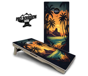 Beach Sunset Cornhole Boards - Pro Solution Elite Series by Cornhole Solutions, custom cornhole board detail photo 9