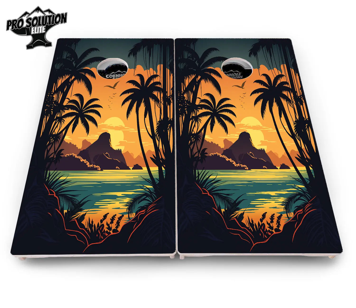 Beach Sunset Cornhole Boards - Pro Solution Elite Series by Cornhole Solutions, custom cornhole board detail photo 10