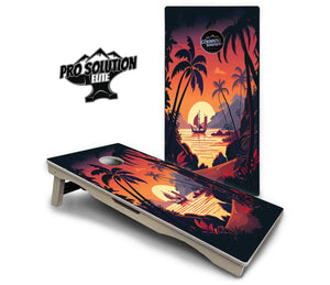 Beach Sunset Cornhole Boards - Pro Solution Elite Series by Cornhole Solutions, custom cornhole board detail photo 11
