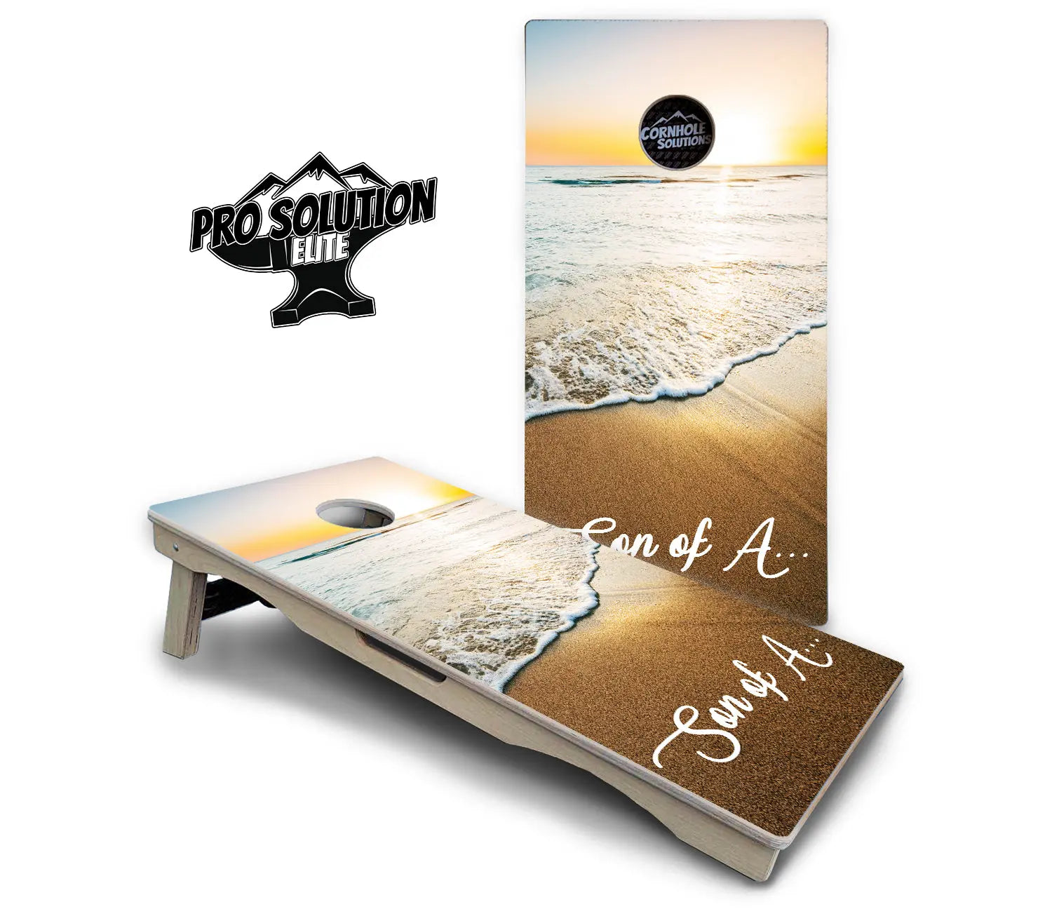 Beach Sunset Cornhole Boards - Pro Solution Elite Series by Cornhole Solutions, custom cornhole board detail photo 9