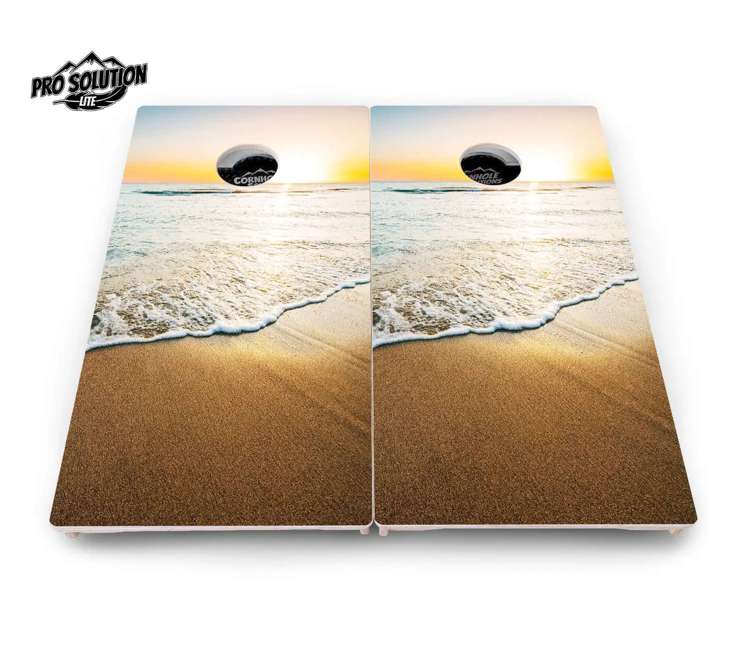 Beach Sunset Cornhole Boards - Pro Solution Lite Series by Cornhole Solutions, custom cornhole board detail photo 4