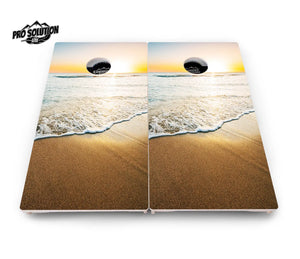 Beach Sunset Cornhole Boards - Pro Solution Lite Series by Cornhole Solutions, custom cornhole board detail photo 4
