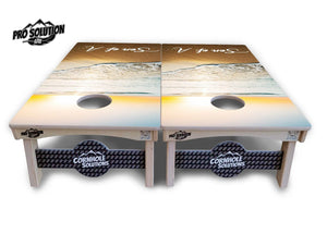 Beach Sunset Cornhole Boards - Pro Solution Lite Series by Cornhole Solutions, custom cornhole board detail photo 7