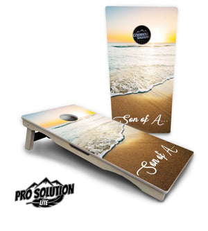 Beach Sunset Cornhole Boards - Pro Solution Lite Series by Cornhole Solutions, custom cornhole board detail photo 9