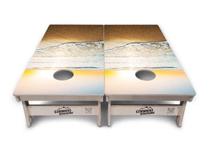 Beach Sunset Cornhole Boards - Professional Tournament Series by Cornhole Solutions, custom cornhole board detail photo 2
