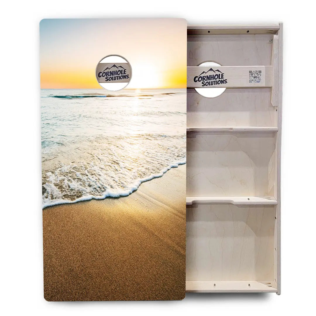 Beach Sunset Cornhole Boards - Professional Tournament Series by Cornhole Solutions, custom cornhole board detail photo 3