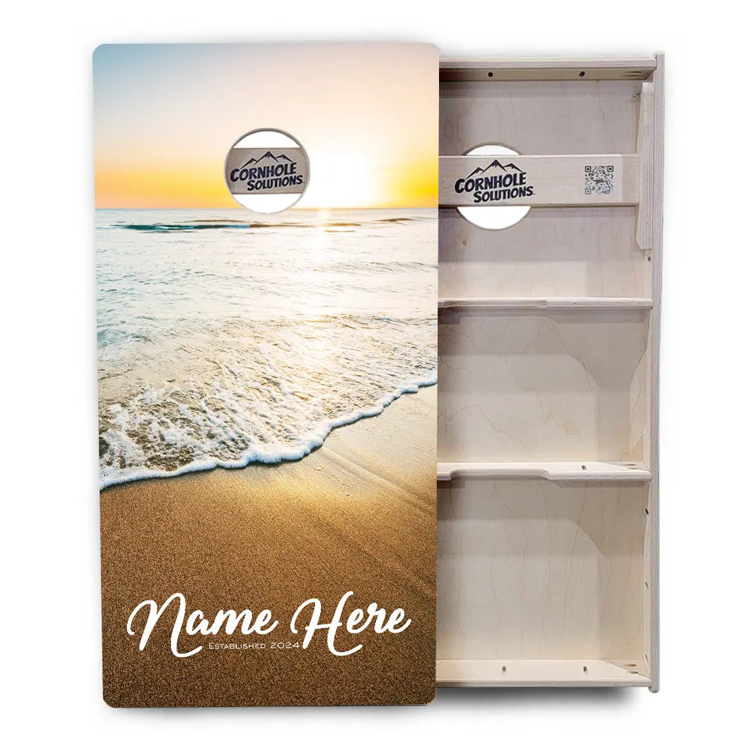 Beach Sunset Cornhole Boards - Professional Tournament Series by Cornhole Solutions, custom cornhole board detail photo 8