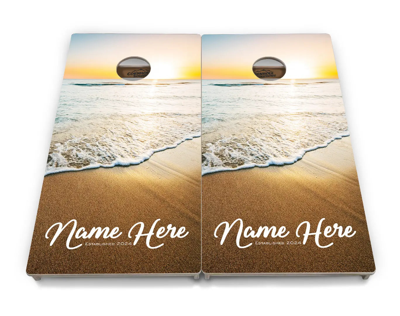 Beach Sunset Cornhole Boards - Professional Tournament Series by Cornhole Solutions, custom cornhole board detail photo 9