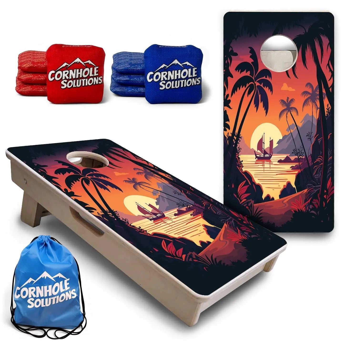 Beach Sunset Design Options - Mini or Vacation Size Cornhole Boards by Cornhole Solutions, Southern home decor detail photo 4