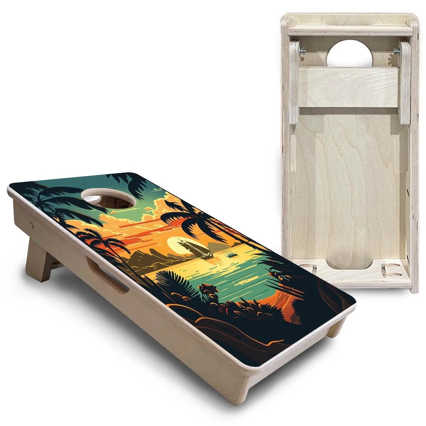 Beach Sunset Design Options - Mini or Vacation Size Cornhole Boards by Cornhole Solutions, Southern home decor detail photo 8