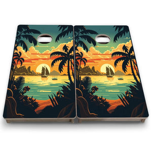 Beach Sunset Design Options - Mini or Vacation Size Cornhole Boards by Cornhole Solutions, Southern home decor detail photo 10