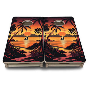 Beach Sunset Design Options - Mini or Vacation Size Cornhole Boards by Cornhole Solutions, Southern home decor detail photo 13