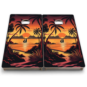 Beach Sunset Design Options - Mini or Vacation Size Cornhole Boards by Cornhole Solutions, Southern home decor detail photo 14