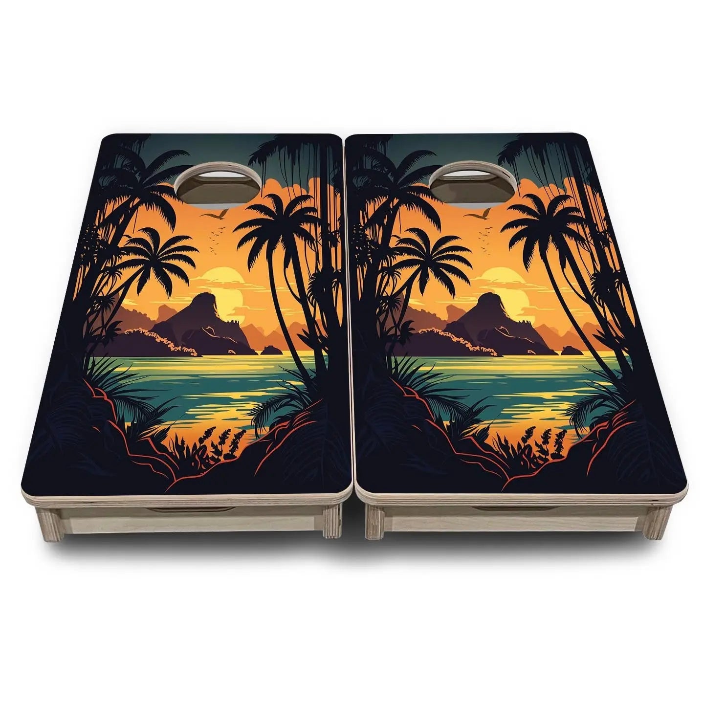 Beach Sunset Design Options - Mini or Vacation Size Cornhole Boards by Cornhole Solutions, Southern home decor detail photo 17
