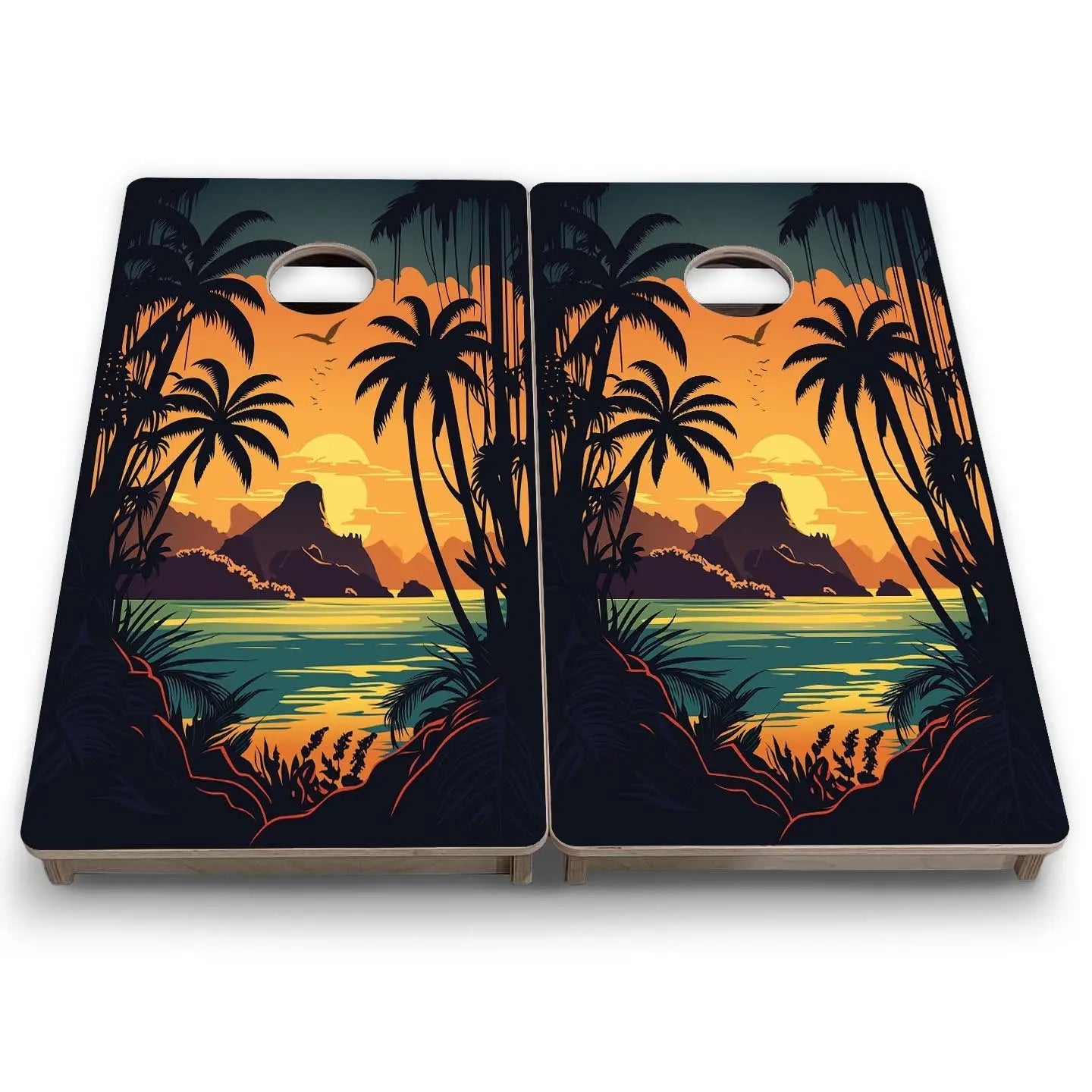 Beach Sunset Design Options - Mini or Vacation Size Cornhole Boards by Cornhole Solutions, Southern home decor detail photo 18