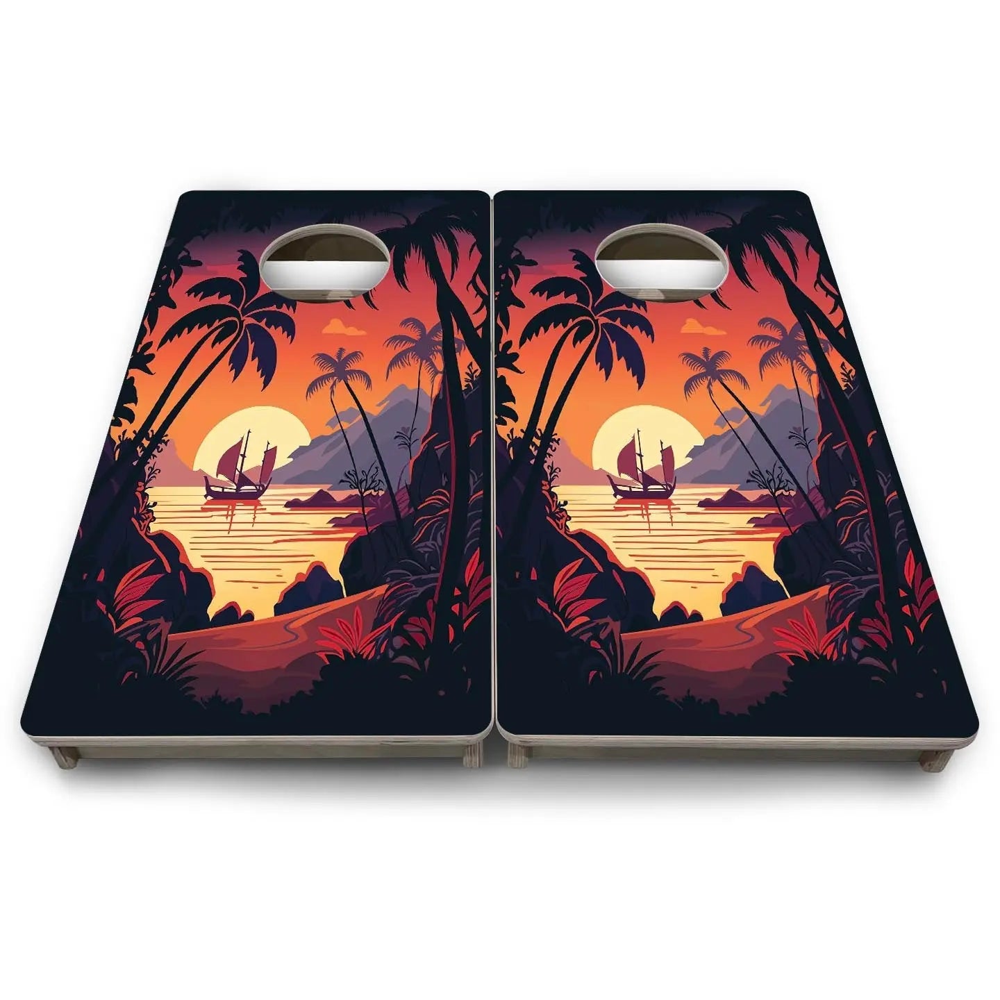 Beach Sunset Design Options - Mini or Vacation Size Cornhole Boards by Cornhole Solutions, Southern home decor detail photo 24