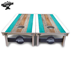 Beach Theme Stripe Cornhole Boards - Pro Solution Elite Series by Cornhole Solutions, custom cornhole board detail photo 3