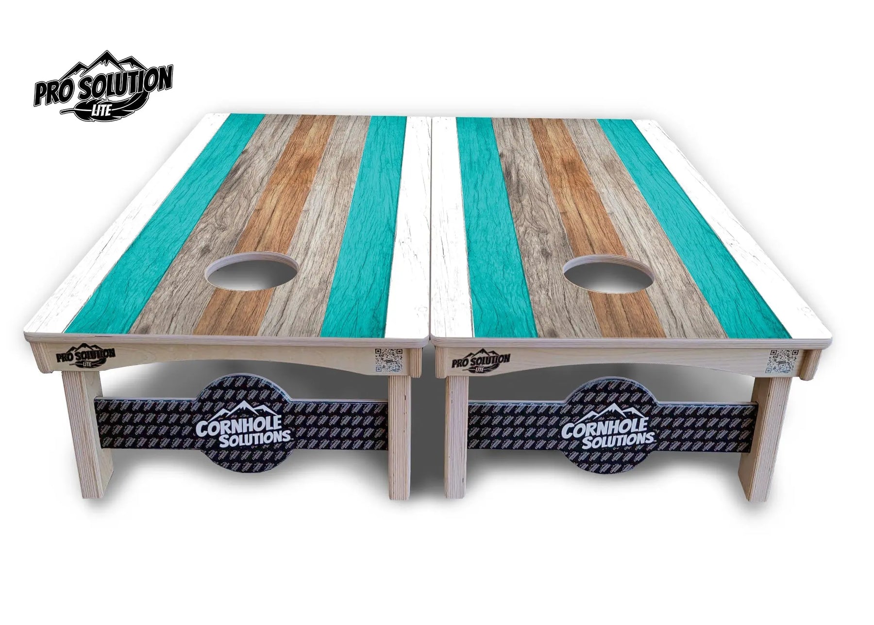 Beach Theme Stripe Cornhole Boards - Pro Solution Lite Series by Cornhole Solutions, custom cornhole board detail photo 3