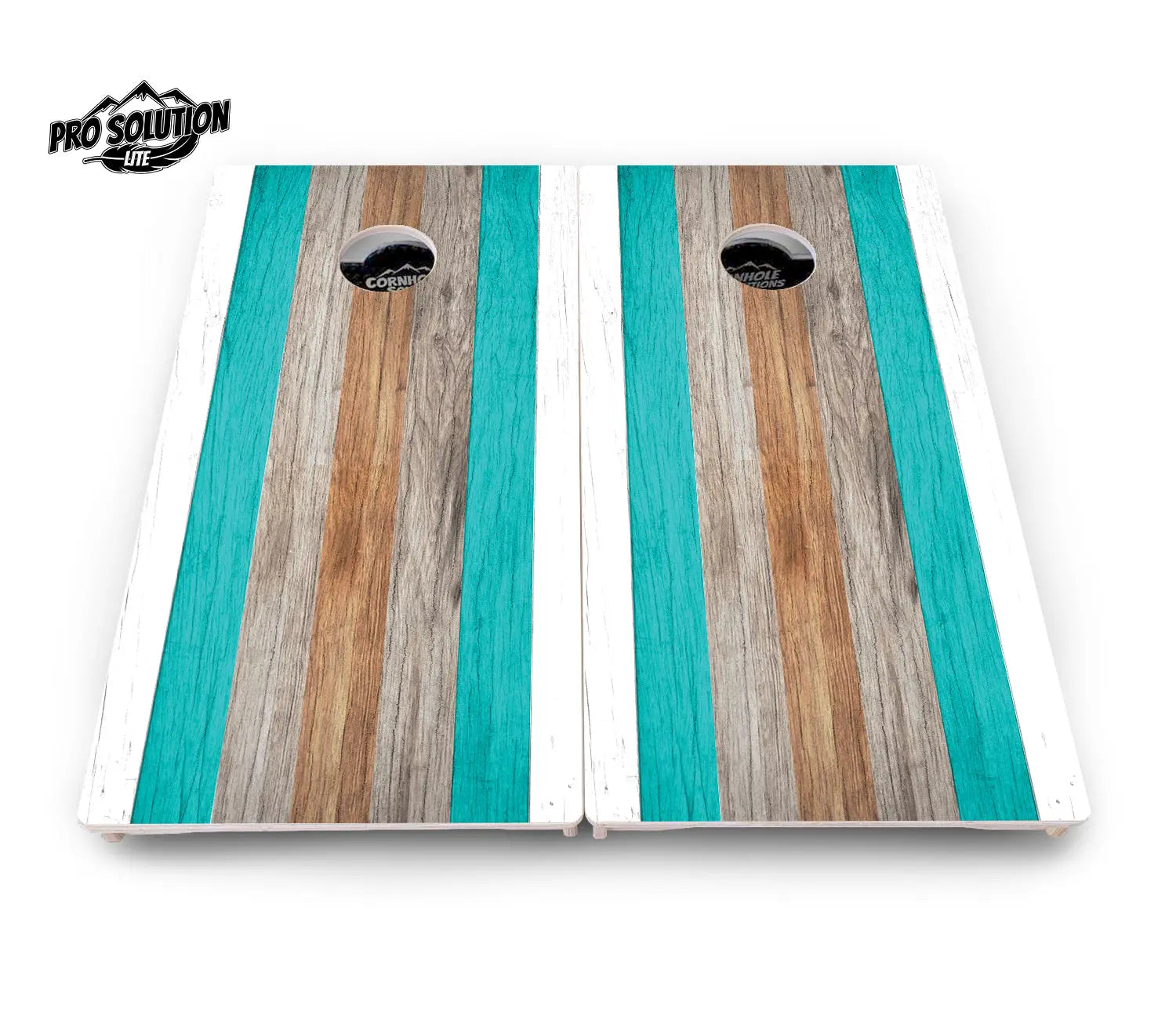 Beach Theme Stripe Cornhole Boards - Pro Solution Lite Series by Cornhole Solutions, custom cornhole board detail photo 4