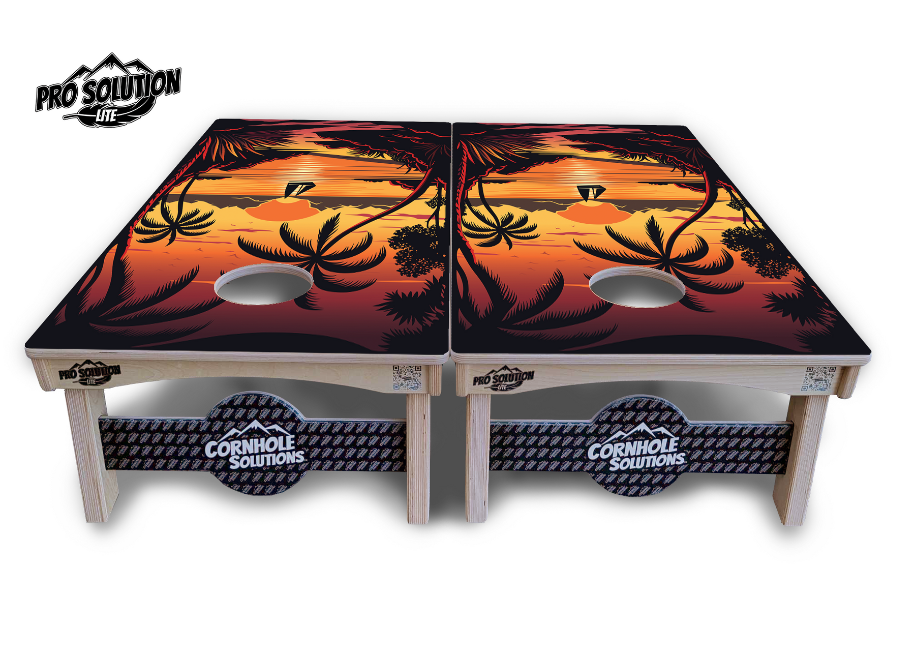 Beach Sunset Cornhole Boards - Pro Solution Lite Series by Cornhole Solutions, custom cornhole board detail photo 4