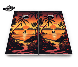 Beach Sunset Cornhole Boards - Pro Solution Lite Series