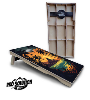 Beach Sunset Cornhole Boards - Pro Solution Lite Series by Cornhole Solutions, custom cornhole board detail photo 8