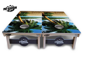 Beach Scene Cornhole Boards - Pro Solution Lite Series by Cornhole Solutions, custom cornhole board detail photo 3
