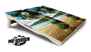 Beach Scene Cornhole Boards - Pro Solution Lite Series by Cornhole Solutions, custom cornhole board detail photo 5