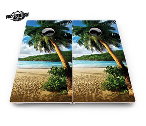Beach Scene Cornhole Boards - Pro Solution Lite Series by Cornhole Solutions, custom cornhole board detail photo 2