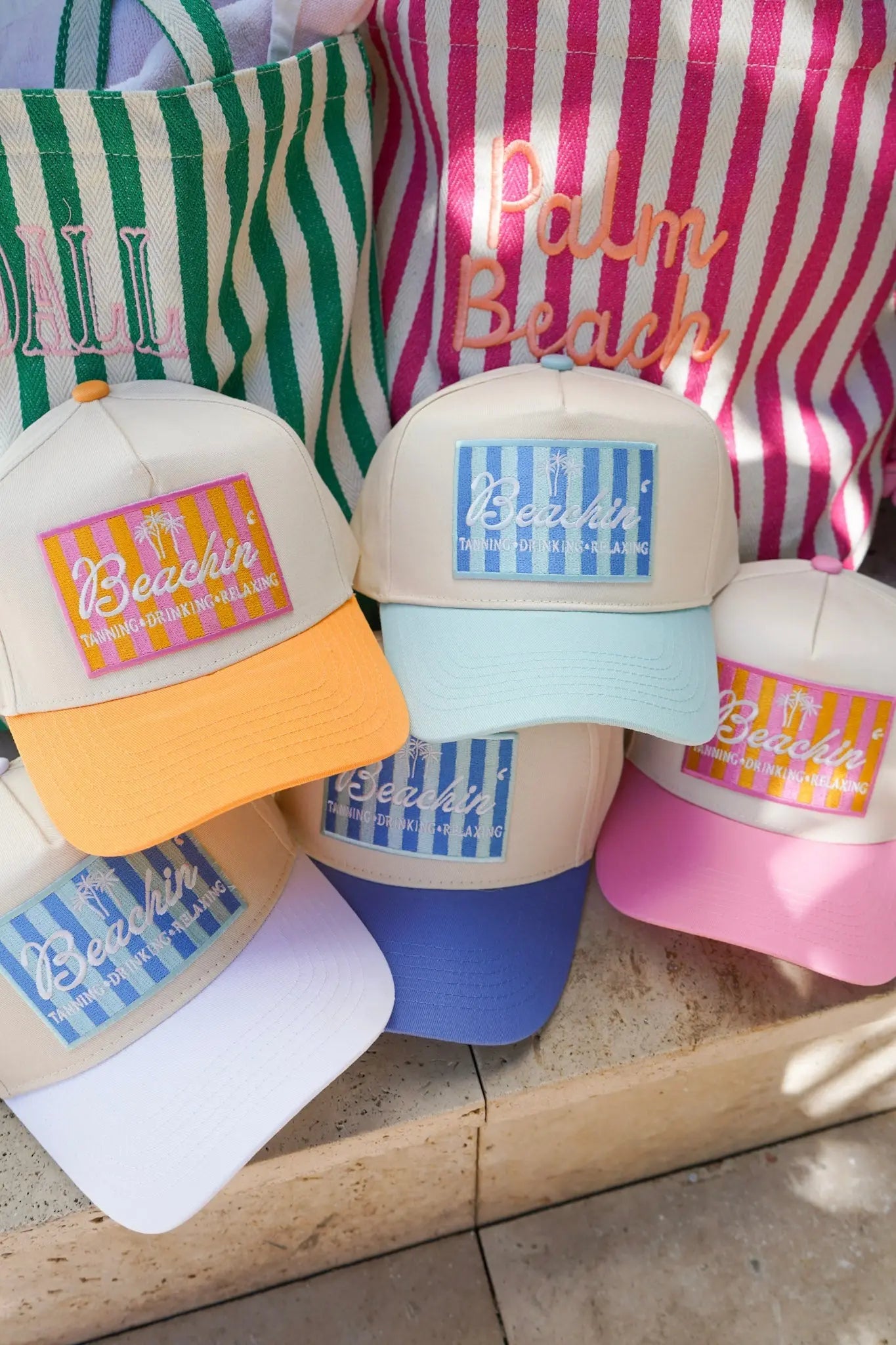 Beachin' - Vintage Trucker Hat by KenzKustomz, Southern lifestyle apparel main product photo