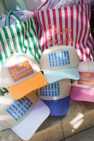 Beachin' - Vintage Trucker Hat by KenzKustomz, Southern lifestyle apparel detail photo 5