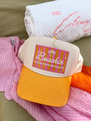 Beachin' - Vintage Trucker Hat by KenzKustomz, Southern lifestyle apparel detail photo 7