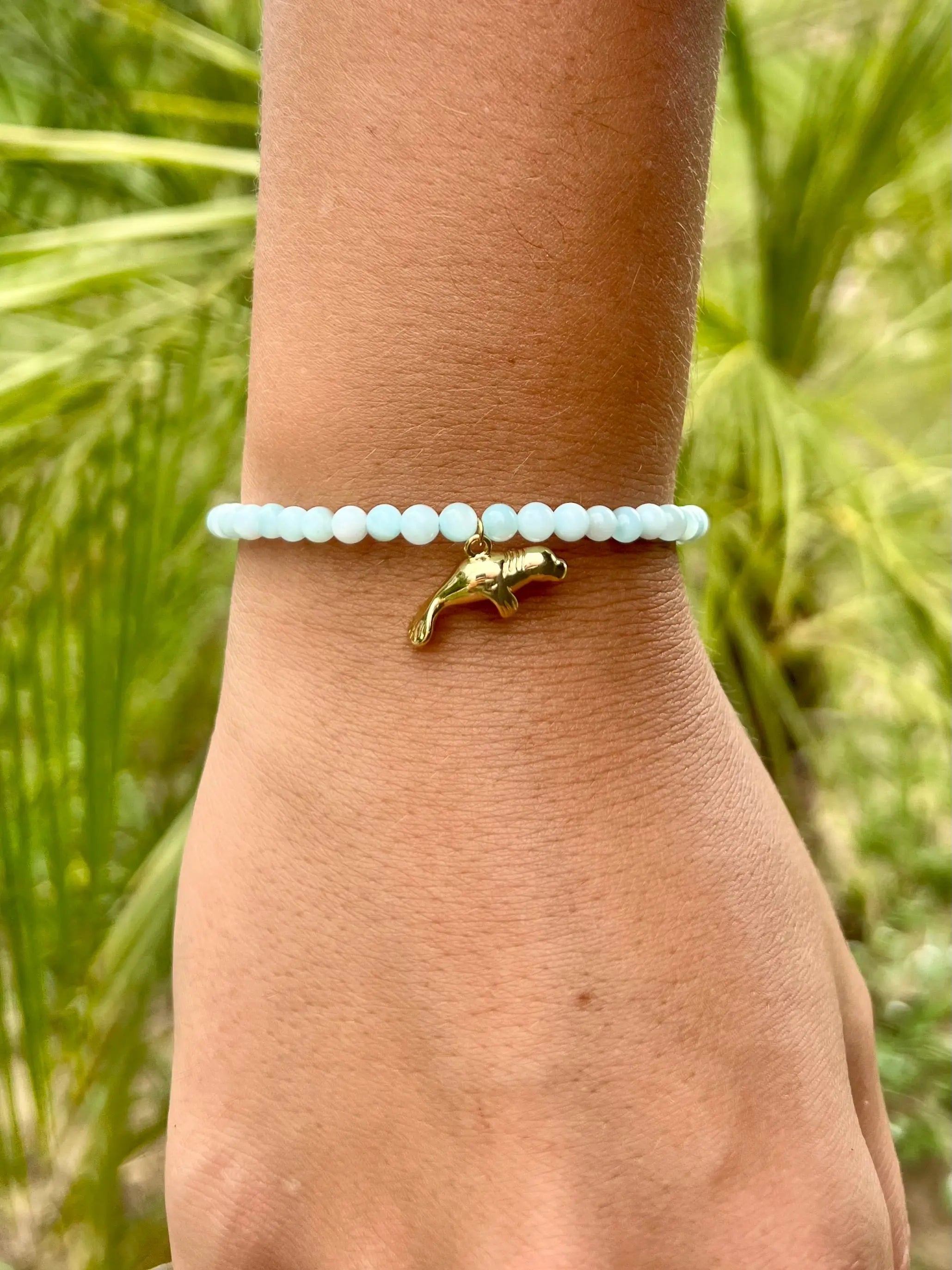 Beaded Manatee Bracelet by HALT, handmade jewelry main product photo