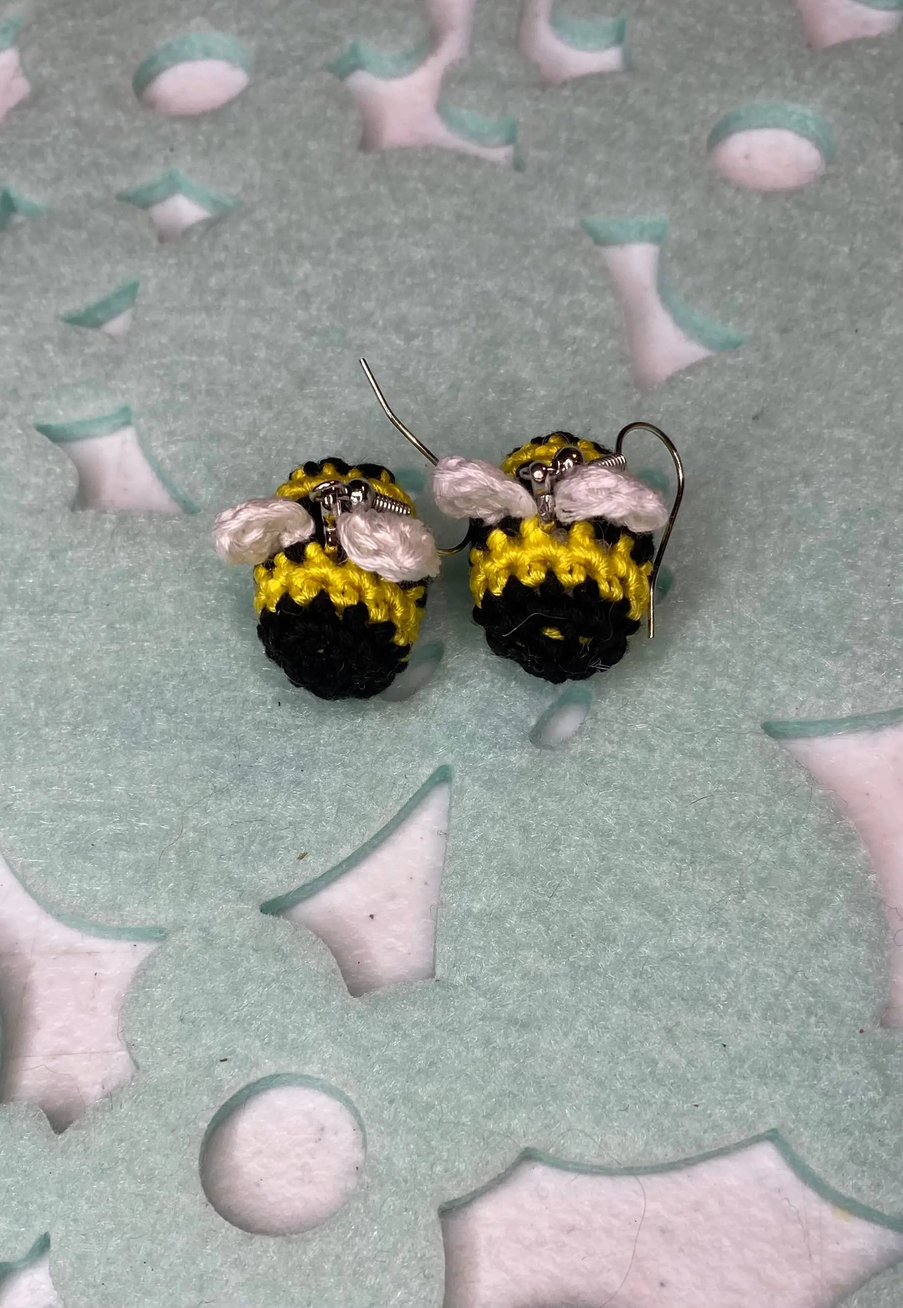 Bee Earrings by Klassy Krafts, handmade jewelry detail photo 2