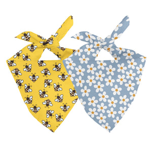 Bees & Daisy Dog Bandana by Dog Bandana Co., original artwork main product photo