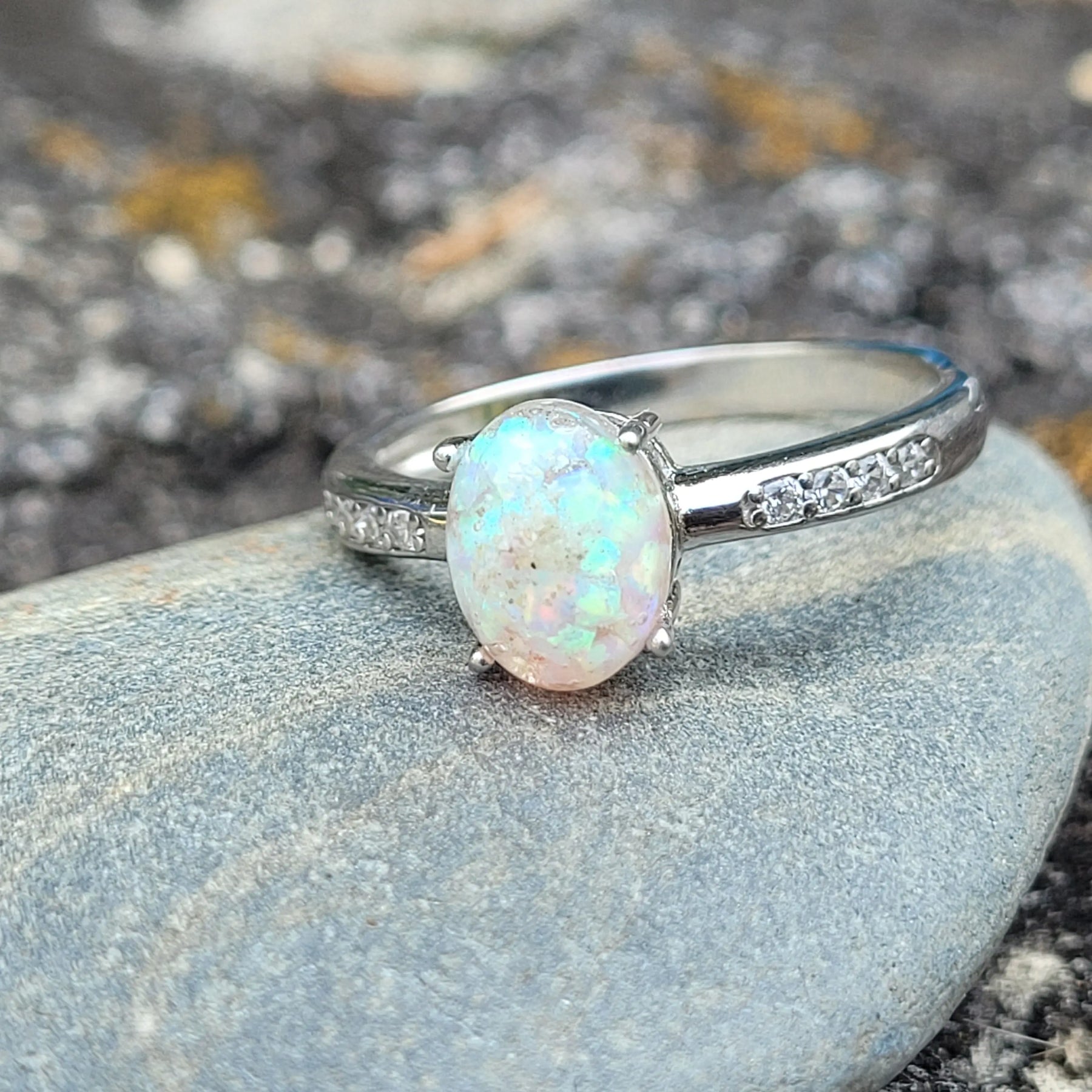Bell's Vision Memorial Opal Ring by Cotton Street Art Company, handmade jewelry main product photo