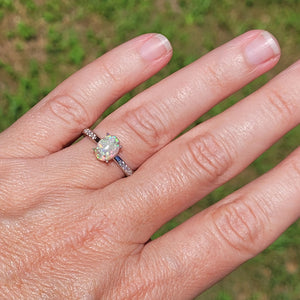 Bell's Vision Memorial Opal Ring by Cotton Street Art Company, handmade jewelry detail photo 6