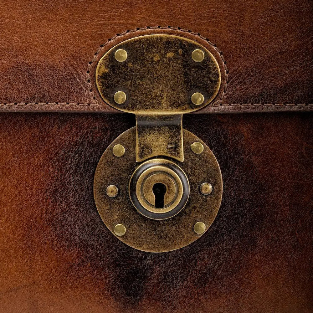 Benjamin Leather Briefcase by Mission Mercantile Leather Goods, Southern food gift detail photo 11