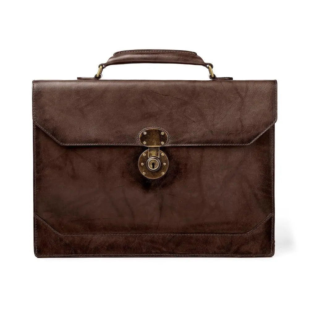 Benjamin Leather Briefcase by Mission Mercantile Leather Goods, Southern food gift detail photo 13